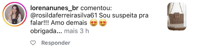 Comentário de aluna no Instagram 3