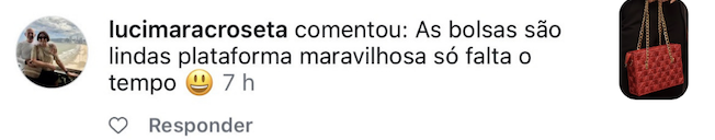 Comentário de aluna no Instagram 4