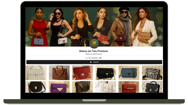 Bolsas em Tela Premium — 100 modelos com videoaulas passo a passo